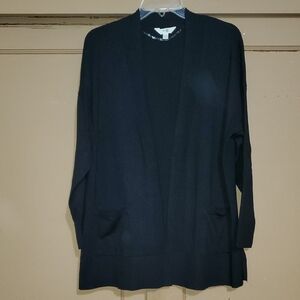 Terra & Sky Women's Black Open Cardigan